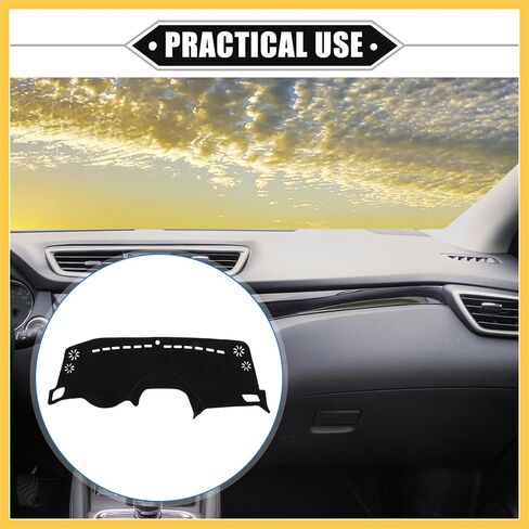Car Dashboard Cover Mat Compatible for Jeep Renegade 2015-2022, Protective Polyester Black Center Console Interior Trim Dash Board Mat Auto Replacement Parts in Saudi Arabia