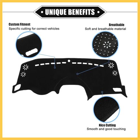 Car Dashboard Cover Mat Compatible for Jeep Renegade 2015-2022, Protective Polyester Black Center Console Interior Trim Dash Board Mat Auto Replacement Parts in Saudi Arabia