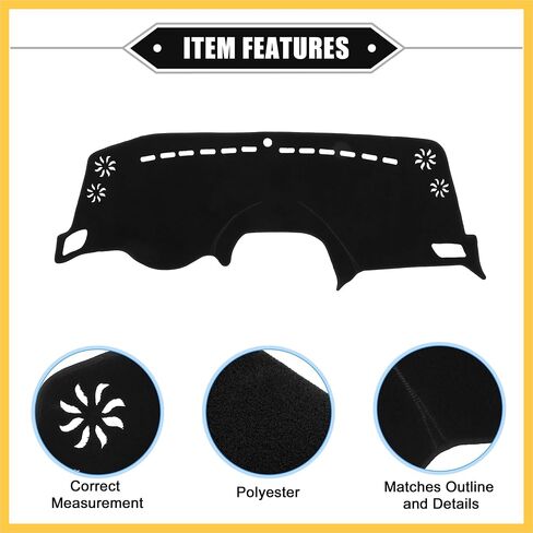 Car Dashboard Cover Mat Compatible for Jeep Renegade 2015-2022, Protective Polyester Black Center Console Interior Trim Dash Board Mat Auto Replacement Parts in Saudi Arabia