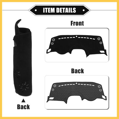Car Dashboard Cover Mat Compatible for Jeep Renegade 2015-2022, Protective Polyester Black Center Console Interior Trim Dash Board Mat Auto Replacement Parts in Saudi Arabia