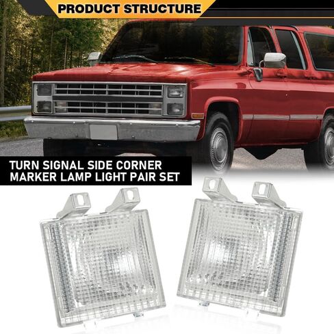 مصباح إشارة الانعطاف الأمامي زوج واحد متوافق مع 1987-1988 Chevy Blazer/Fit 1983-1986 Chevy GMC Suburban C10 K10/Fit 1983-1988 GMC Jimmy in Saudi Arabia
