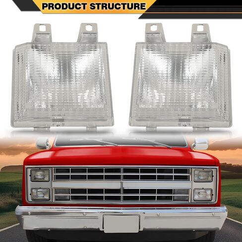 مصباح إشارة الانعطاف الأمامي زوج واحد متوافق مع 1987-1988 Chevy Blazer/Fit 1983-1986 Chevy GMC Suburban C10 K10/Fit 1983-1988 GMC Jimmy in Saudi Arabia