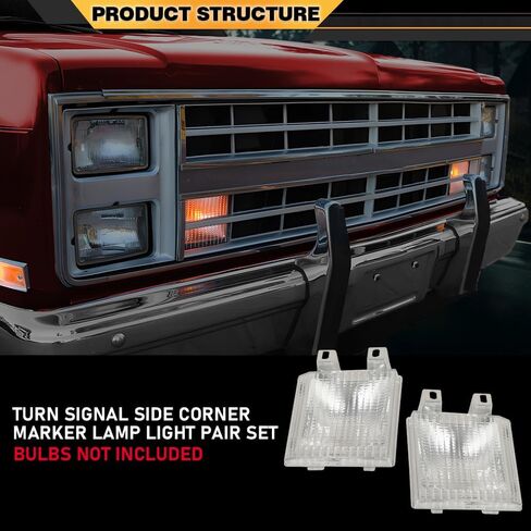 مصباح إشارة الانعطاف الأمامي زوج واحد متوافق مع 1987-1988 Chevy Blazer/Fit 1983-1986 Chevy GMC Suburban C10 K10/Fit 1983-1988 GMC Jimmy in Saudi Arabia