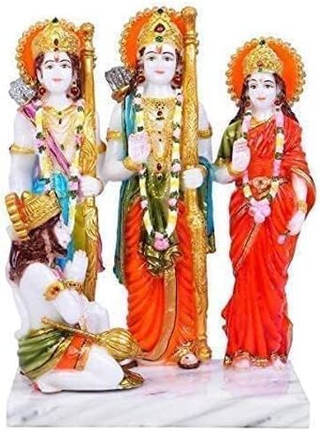 Export Store Ram Darbar Idol/Ram Laxman Sita Hanuman Ji Marble Statue/Idol for Home Decor/Religious Multicolour Marble Statue for Home Office and Gift Use (Size 6 Inch) in Saudi Arabia