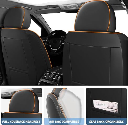 ILMO Breathable Leather Seat Covers Tailored for Chevy Trailblazer 2021-2025– Soft, Waterproof & Wear-Resistant Seat Cover– Full Coverage Chair Cover (Black&Orange, Full Set) in Saudi Arabia