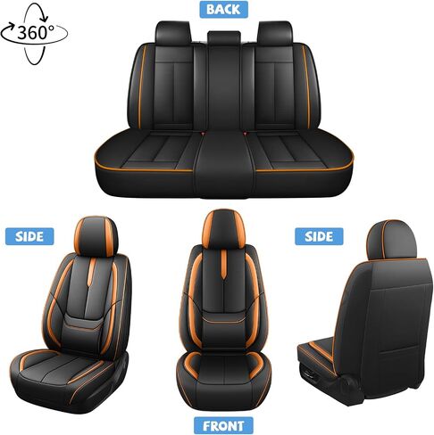 ILMO Breathable Leather Seat Covers Tailored for Chevy Trailblazer 2021-2025– Soft, Waterproof & Wear-Resistant Seat Cover– Full Coverage Chair Cover (Black&Orange, Full Set) in Saudi Arabia