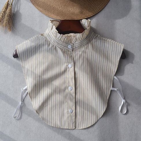 NIDMIDO Women Ruffle Mock Neck Detachable Half Blouse Shirts Fake Collar Dickey Collar Faux False Collar for Girls in Kuwait