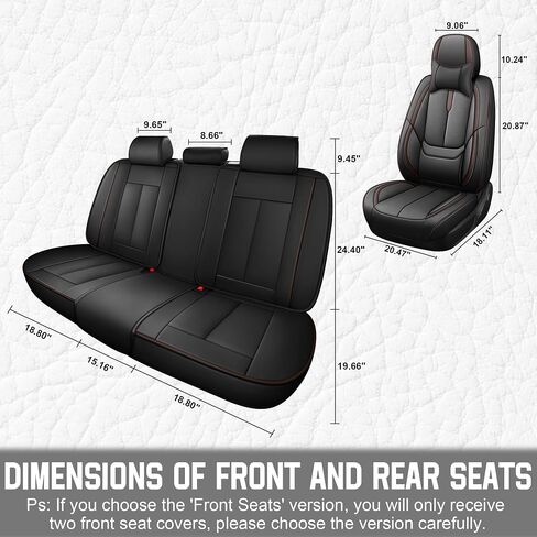 أغطية مقاعد السيارة YuCen مناسبة لسيارة Ford Edge 2010-2024 واقي مقعد جلدي مقاوم للماء وجيد التهوية، متوافق مع الوسادة الهوائية، سهل التركيب والتنظيف من الداخل التلقائي المتين (مقعدين، أسود وبني، فاخر) in Kuwait