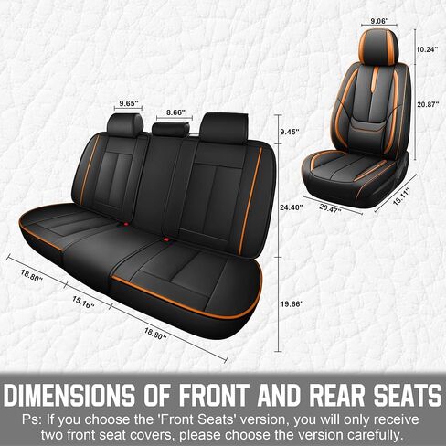أغطية مقاعد السيارة YuCen مناسبة لسيارة Ford Edge 2010-2024 واقي مقعد جلدي مقاوم للماء وجيد التهوية، متوافق مع الوسادة الهوائية، سهل التركيب والتنظيف من الداخل التلقائي المتين (مقعدين، أسود وبني، فاخر) in Saudi Arabia