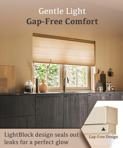 Cordless Cellular Blinds, Top Down Bottom Up Shades, Honeycomb Blinds for Indoor Windows, 9/16" Cell, Light Filtering Shades, Design Print, Moonbeam 34.5"(W) x72(H) in Saudi Arabia