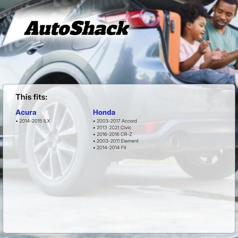 وسادات فرامل دوارة من السيراميك لدوارات الفرامل المحفورة والمشقوقة من AutoShack | بديل لـ Acura ILX Honda Civic Element Fit 2003-2017 Accord 2016 CR-Z | أسود مطلي بالكهرباء | طقم فرامل 6 قطع | حارس الليل in Saudi Arabia