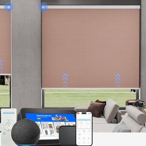 ظلال خلوية بحجم مخصص من MYshade، ستائر نوافذ لاسلكية لتصفية الضوء لغرفة النوم والحمام وغرفة المعيشة، 1.5 بوصة على شكل قرص العسل، ظلال نافذة شفافة مخصصة، سهلة التركيب، بيج in Kuwait