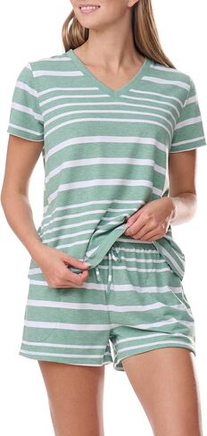 Tommy Hilfiger Women's Sleeve Tee and Boxer Shorts Pajama Set in Saudi Arabia