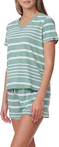 Tommy Hilfiger Women's Sleeve Tee and Boxer Shorts Pajama Set in Saudi Arabia
