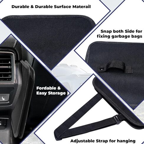 Car Trash Can, Foldable Trash Can Collapsible Hanging Trash Bag for Car Seat, 2 Gallons Leakproof Garbage Bags, Cars Must Haves Interior Accessories Essentials in Kuwait