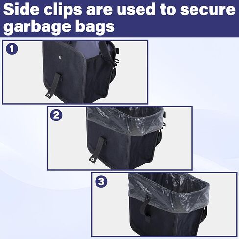 Car Trash Can, Foldable Trash Can Collapsible Hanging Trash Bag for Car Seat, 2 Gallons Leakproof Garbage Bags, Cars Must Haves Interior Accessories Essentials in Kuwait