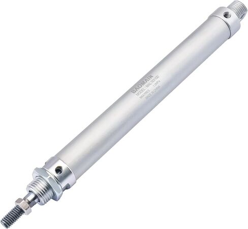 Baomain Mini Air Cylinder MAL 32 X 175 1-1/4" PT 1/8 Bore 7" Stroke Single Male Thread Rod Dual Action in Saudi Arabia