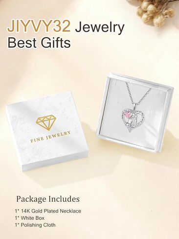 Sisters White Gold Necklaces for Women, Birthstone Pendant Jewelry Birthday Gift for Women Her Sister Bestie Close Friend BFF in Saudi Arabia