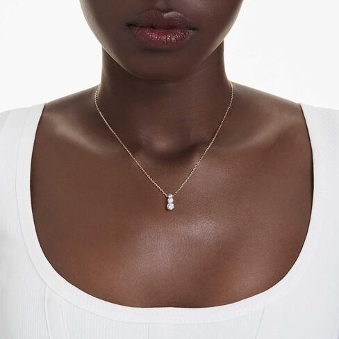 Swarovski Stilla Attract pendant, Round cut, White, Gold-tone plated in Saudi Arabia