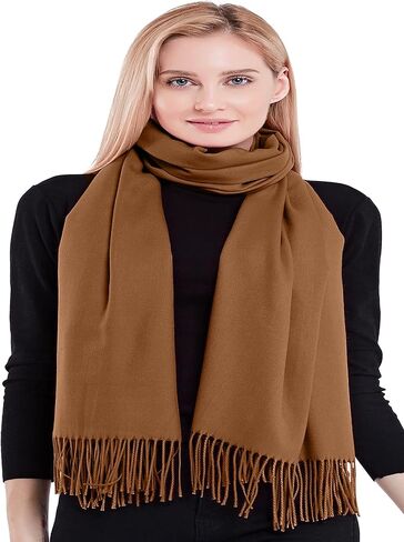 CJ Apparel Camel Brown Dark Beige Light Brown 100% Cashmere Shawl Pashmina Scarf Wrap Stole Head Wrap Hand Made in Nepal NEW in Kuwait
