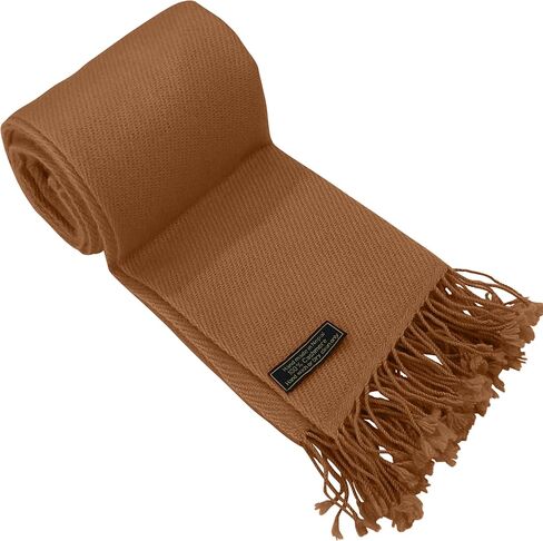 CJ Apparel Camel Brown Dark Beige Light Brown 100% Cashmere Shawl Pashmina Scarf Wrap Stole Head Wrap Hand Made in Nepal NEW in Kuwait