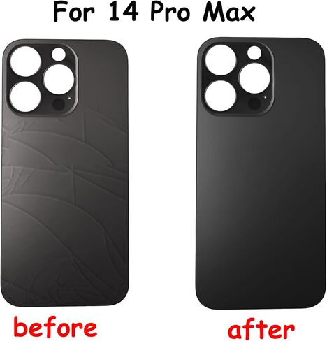بديل الزجاج الخلفي 14 Pro Max لهاتف iPhone 14 Pro Max زجاج خلفي خلفي متوافق مع iPhone 14 Pro Max مع لاصق مثبت مسبقًا + مجموعة أدوات إصلاح (أسود فضائي) in Kuwait