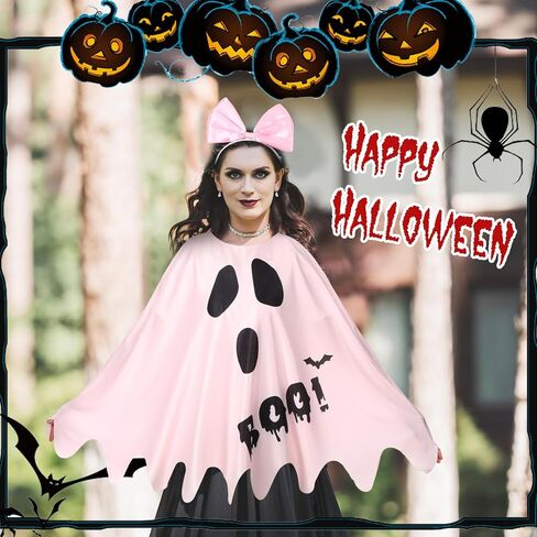 Ramede 2 Pcs Halloween Costume Set for Women Include Poncho with Funny Headband for Cosplay Party in Saudi Arabia