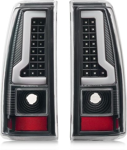 VRC For 2003-2006 Chevy Silverado 1500 2500 3500 Clear Lens LED Tail Lights Black Brake Lamps Assembly Rear Replacement Driver & Passenger Sides (style 5) in Kuwait
