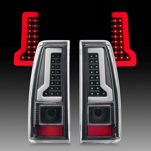 VRC For 2003-2006 Chevy Silverado 1500 2500 3500 Clear Lens LED Tail Lights Black Brake Lamps Assembly Rear Replacement Driver & Passenger Sides (style 5) in Kuwait