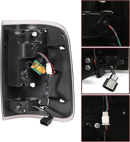 مصابيح خلفية LED HECASA متوافقة مع 2004-2008 Ford F150 مع استبدال شريط أنبوب LED ثلاثي الأبعاد لـ 5L3Z13405CA 5L3Z13404CA 6L3Z13405AA 6L3Z13404AA مصابيح الفرامل الخلفية عدسة شفافة الإسكان الأسود in Saudi Arabia