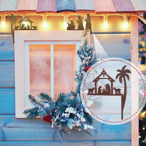 2 Pcs 2024 Christmas Door Topper Jesus Nativity Top Door Frame Decoration Christian Front Door Corner Sign Decor Home Wooden Xmas Party Ornament Table Decor Props Gift for Wall Window DIY in Saudi Arabia