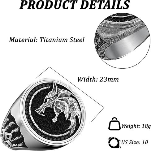 خاتم WOVTE للرجال من الفايكنج فالكنوت، حلقات نورس من الفولاذ التيتانيوم للرجال هدايا مجوهرات قوطية عتيقة، مقاس 10 in Kuwait