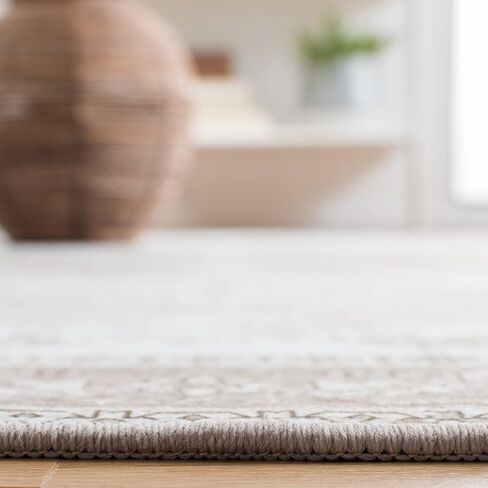 SAFAVIEH Washable Rug Tucson Collection - 2'6' x 6' Runner, Sage & Ivory, Slip Resistant, Ideal for High Traffic Areas in Living Room, Hallway, Foyer, Kitchen, Bedroom (TSN102W-26) in Saudi Arabia