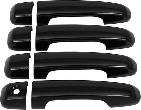 OCPTY 4 قطع أغطية مقبض الباب لـ 2010-2019 لسيارة Toyota 4Runner الجانب الخارجي للسائق وجانب الركاب أغطية مقبض باب السيارة مجموعة الكسوة باللون الأسود in Saudi Arabia