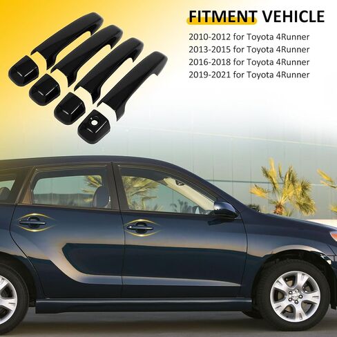 OCPTY 4 قطع أغطية مقبض الباب لـ 2010-2019 لسيارة Toyota 4Runner الجانب الخارجي للسائق وجانب الركاب أغطية مقبض باب السيارة مجموعة الكسوة باللون الأسود in Saudi Arabia