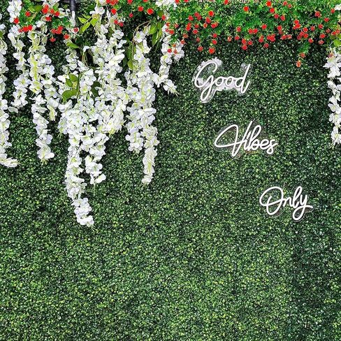 HUAHUA Artificial Wisteria Flowers, White Dense Artificial Fake Wisteria Vine Ratta Hanging Garland Silk Flowers String for Home Party Wedding Decor (24pcs White) in Kuwait