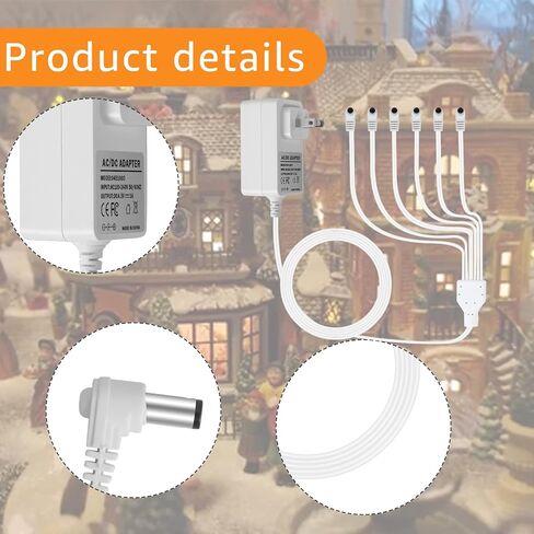 White 4.5V Power Adapter, Compatible with Lemax Lighting Accessories and Christmas Micro Lighting Building Decorations. Suitable for Part Number: 74707 74295 74274 94563 94565 94566 94527 in Kuwait