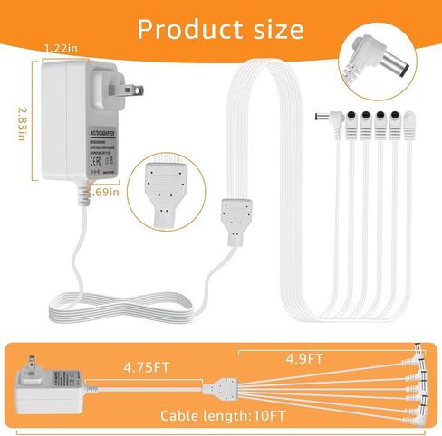 White 4.5V Power Adapter, Compatible with Lemax Lighting Accessories and Christmas Micro Lighting Building Decorations. Suitable for Part Number: 74707 74295 74274 94563 94565 94566 94527 in Kuwait