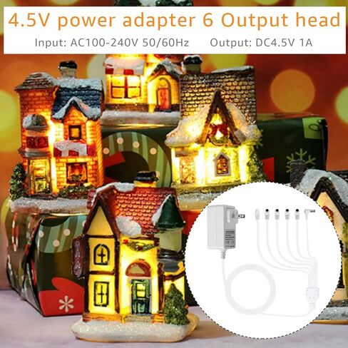 White 4.5V Power Adapter, Compatible with Lemax Lighting Accessories and Christmas Micro Lighting Building Decorations. Suitable for Part Number: 74707 74295 74274 94563 94565 94566 94527 in Kuwait
