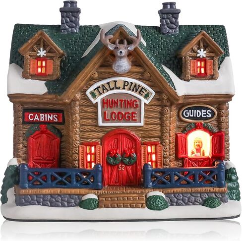 Dream Garden Christmas Village House، منزل خبز الزنجبيل السيراميكي مع ضوء LED متجر حلوى الزنجبيل المباني القابلة للتجميع لتزيين سطح الطاولة وعباءة عيد الميلاد وديكور المنزل in Saudi Arabia