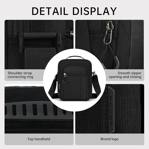 Men's Oxford Canvas Shoulder Bag Stylish Trendy and Minimalist with Multiple Compartments for Handheld Convenience in Saudi Arabia