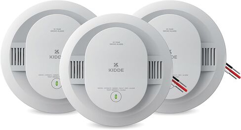 Kidde Hardwired Smoke Detector, 10-Year Battery Backup, Voice Alerts, Interconnectable, LED Warning Light Indicators in Kuwait