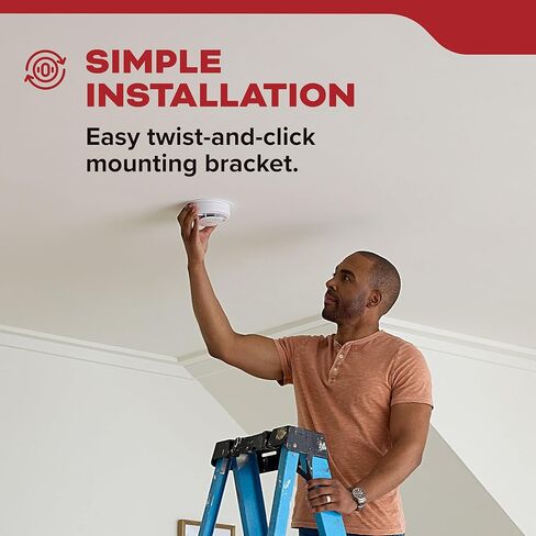 Kidde Hardwired Smoke Detector, 10-Year Battery Backup, Voice Alerts, Interconnectable, LED Warning Light Indicators in Kuwait