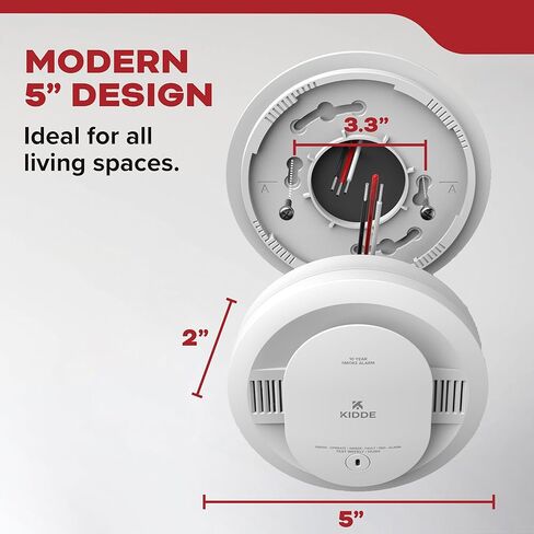 Kidde Hardwired Smoke Detector, 10-Year Battery Backup, Voice Alerts, Interconnectable, LED Warning Light Indicators in Kuwait