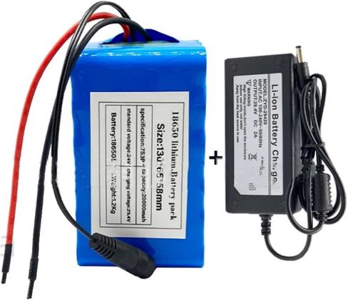 24V 20Ah Lithium Battery 7S3P 18650 Rechargeable Lithium Battery with Charger E-Bike Battery Li Ion Battery Pack for Motorcycle Electric Car Bicycle Scooter 24V 20Ah,XT60+DC in Saudi Arabia