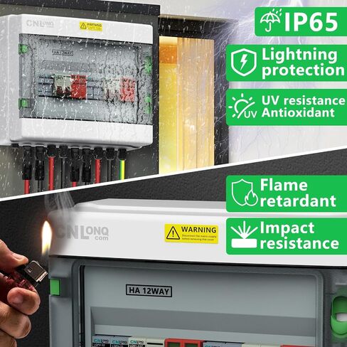 2 String Solar PV Combiner Box 2 in 2 Out IP65 DC500V 32A Circuit Breaker with Surge Protector and 15A PV Fuse,Solar Disconnect Switch Outdoor Waterproof for Solar Panels System in Saudi Arabia
