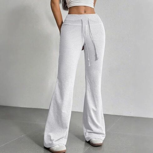 سراويل اليوغا واسعة الساق للنساء فضفاضة عالية الخصر متوهج Sweatpants الصالة الرياضية تجريب رياضي مضيئة السراويل العصرية الخريف Y2k الملابس in Saudi Arabia