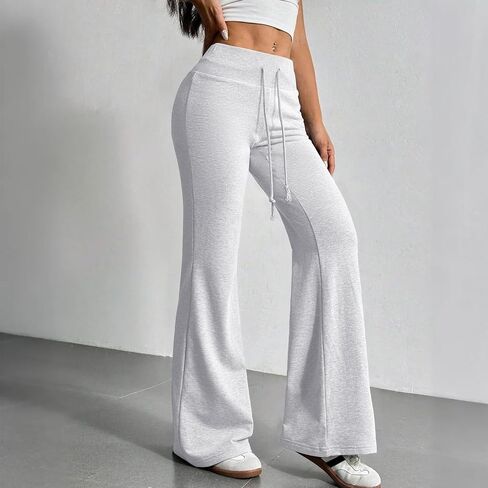 سراويل اليوغا واسعة الساق للنساء فضفاضة عالية الخصر متوهج Sweatpants الصالة الرياضية تجريب رياضي مضيئة السراويل العصرية الخريف Y2k الملابس in Saudi Arabia