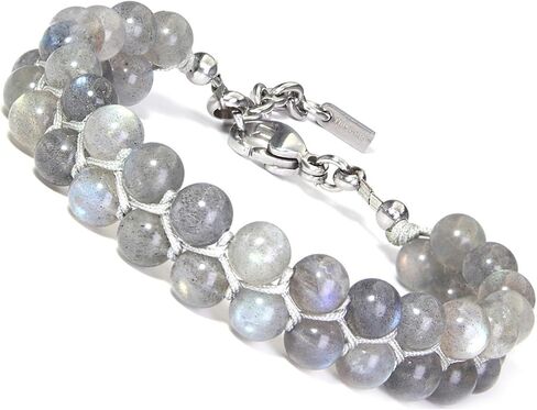 هدايا عيد الحب لها سوار كريستال حقيقي للنساء، هدية سوار مصنوعة يدويًا فريدة من نوعها لصديقتك، HASKARE قسط الأحجار الكريمة جوهرة الميلاد الخرز سوار هدايا للأم من ابنة هدية عيد ميلاد in Kuwait