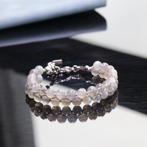 هدايا عيد الحب لها سوار كريستال حقيقي للنساء، هدية سوار مصنوعة يدويًا فريدة من نوعها لصديقتك، HASKARE قسط الأحجار الكريمة جوهرة الميلاد الخرز سوار هدايا للأم من ابنة هدية عيد ميلاد in Kuwait